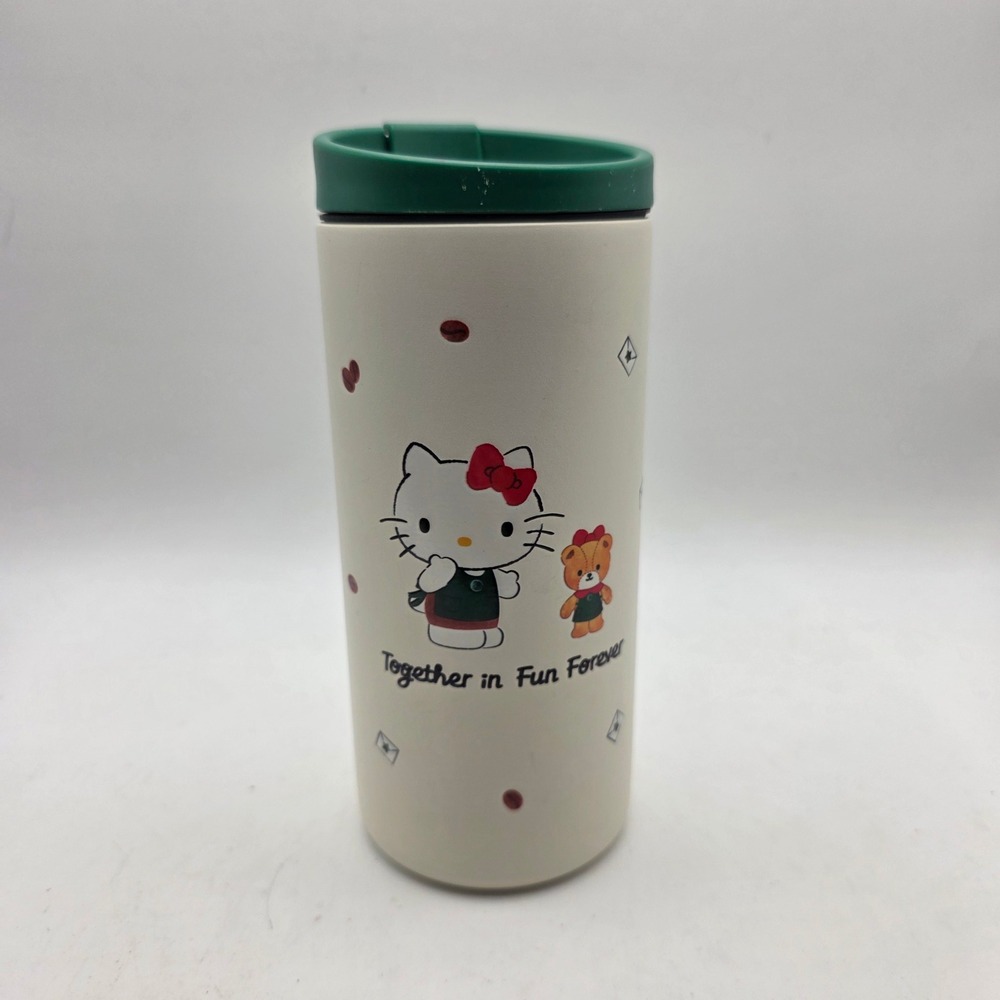 Starbucks Hello Kitty 50th Anniversary Stainless Steel Tumbler 12oz Cream Green